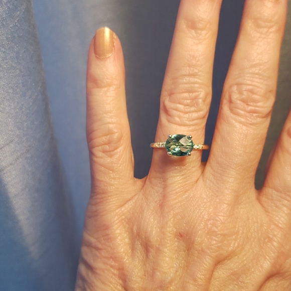 Sterling 925 silver and blue topaz ring - Picture 4 of 4